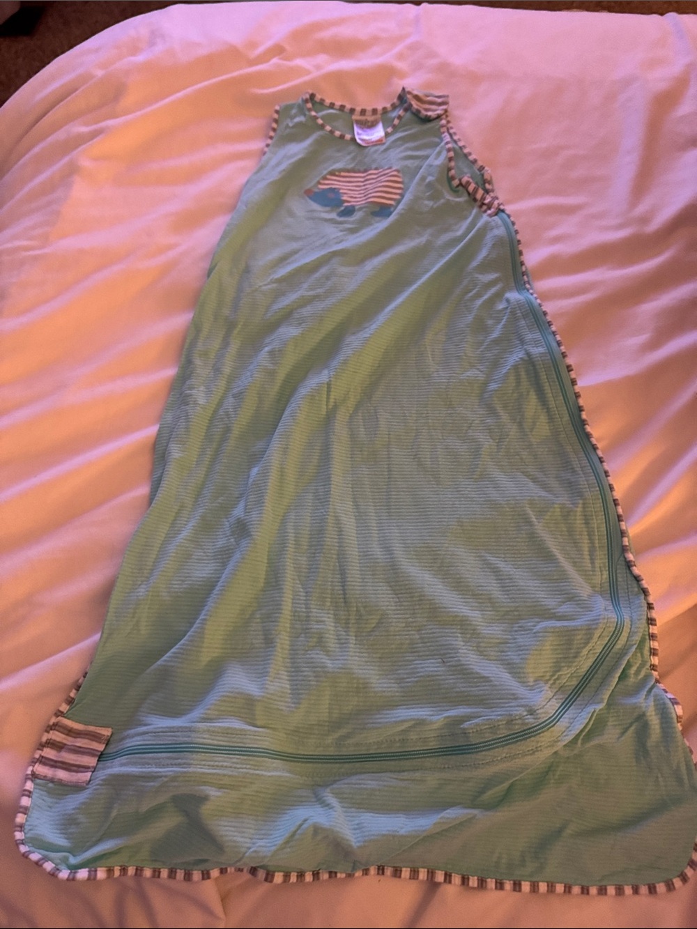 Unbranded Mint Green Sleeveless Kids Sleep Sack